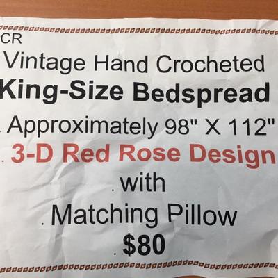 Hand crocheted bedspread