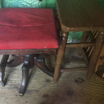 Selection of Wooden Chairs and small pieces of furniture.