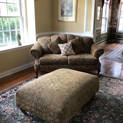 Sofa and Ottoman. Family Heritage Estate Sales, LLC. New Jersey Estate Sales/ Pennsylvania Estate Sales.   