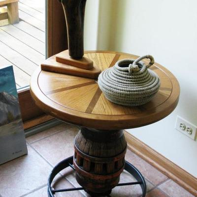 HAND MADE OAK SUN DIAL LAMP    BUY IT NOW  $ 175.00