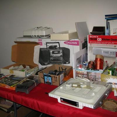 brand new boom box, under the cabinet radio, medical aids and more