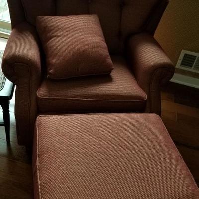 chair and ottoman by Lancer