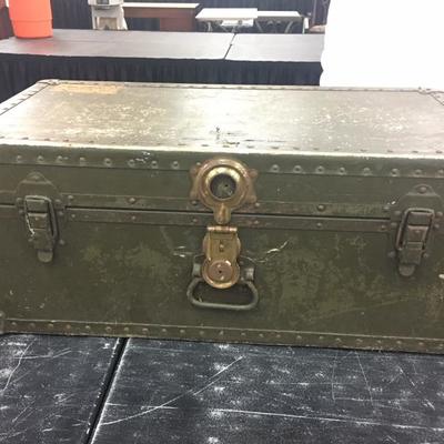 1946 WWII metal Army trunk