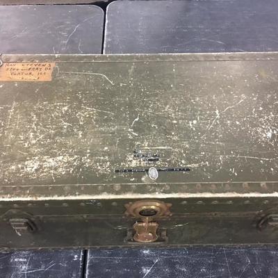 1946 WWII metal Army trunk