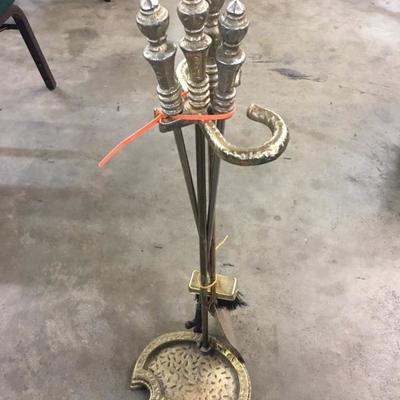 Brass fireplace tools