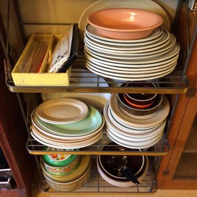 Restaurant china dishware and old crockery bowls.