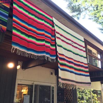 Handwoven Saltillo blankets from Mexico.