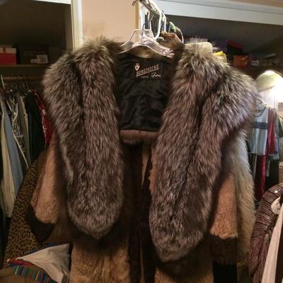 Fur shawl.