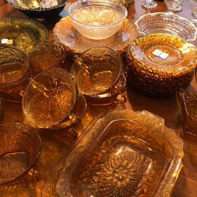 Tiara Amber Glassware 