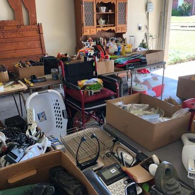 Antique East Lake Full Size Bed, Maple Hutch, Garage is Packed !