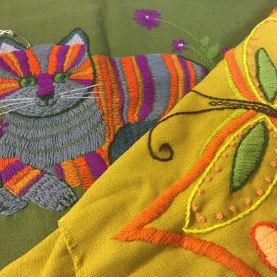 Large Pieces Embroidered - ready for framing or making pillows