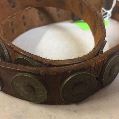 Vintage Belt with 1918 French Coins  