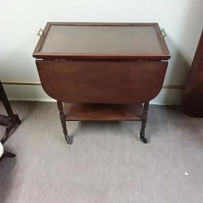 Vintage Glass Top Teacart