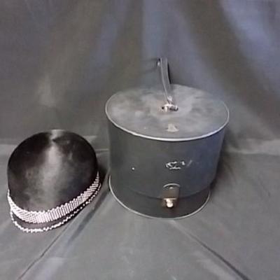 Rhinestone Black Ladies Hat with Case