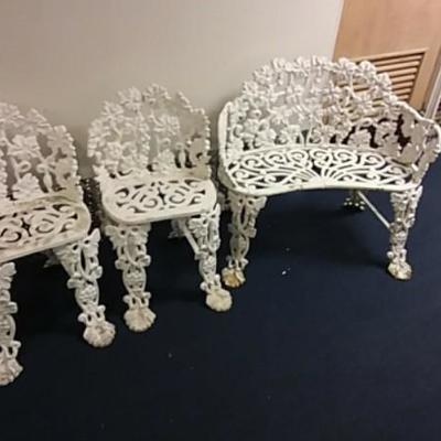 Iron Chairs & Loveseat
