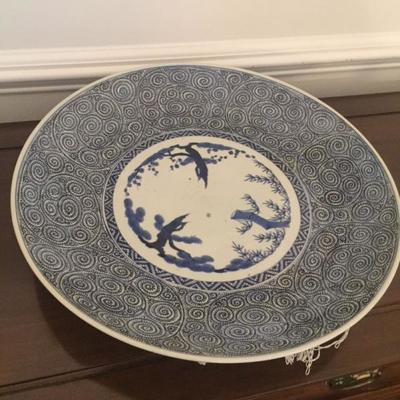 Large Rare Antique Japanese Blue Imari Charger