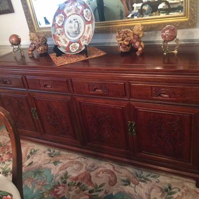 Carved Rosewood Credenza