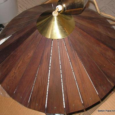 Vintage Teak Light, one piece broken