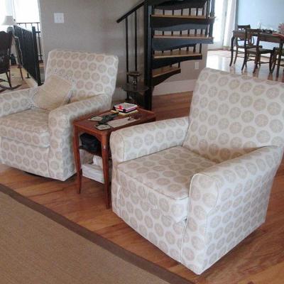 Sand Dollar Pattern Fabric Glider Chairs