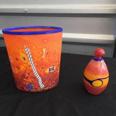 Art glass in Orange tones