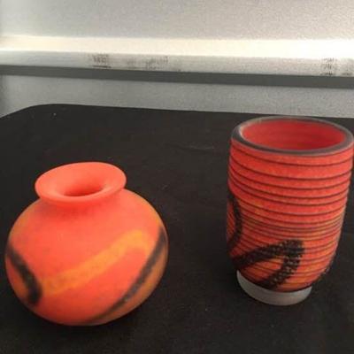 Petite orange art glass