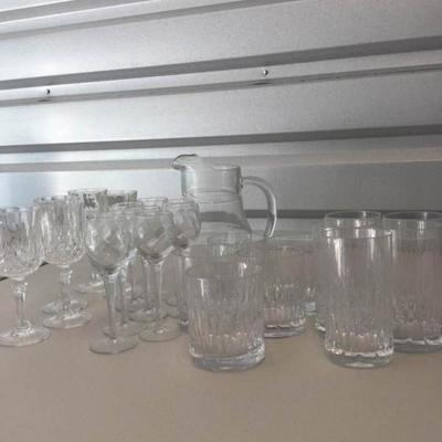 Water glasses and wine