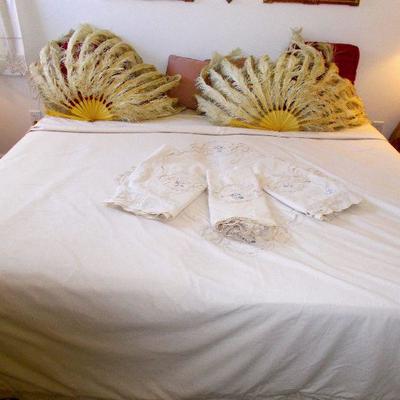 Showgirl celluloid and ostrich feather left and right fans
Left $175
Right $245