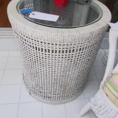 
Wicker round table $45 two available