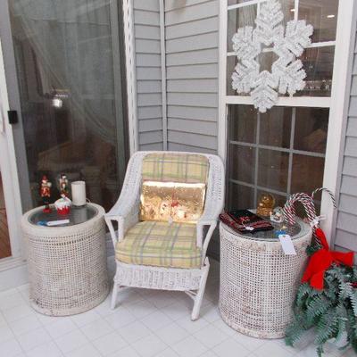 Wicker chair "as is" $35
Wicker round table $45 two available