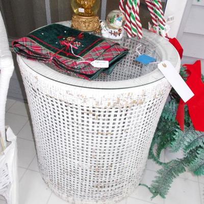 
Wicker round table $45 two available