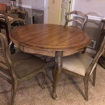 French country table with six chairs