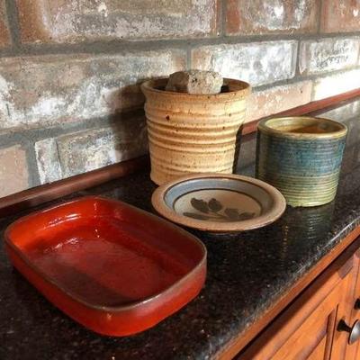 A collection of art pottery