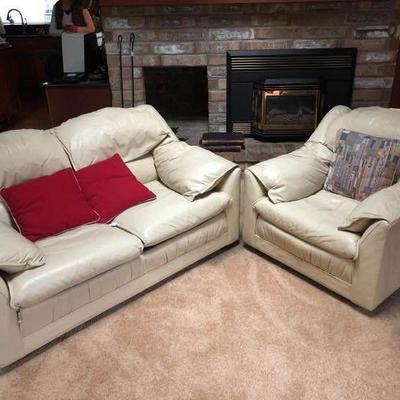 Lane leather furniture love seat