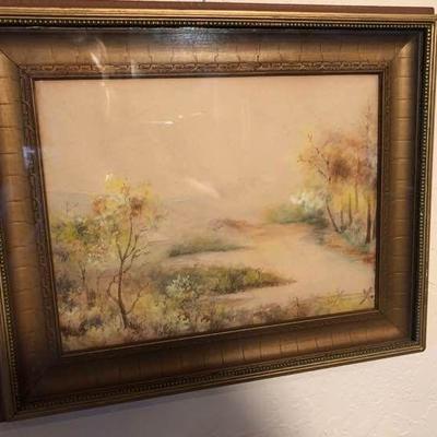 Vintage watercolor of a landscape