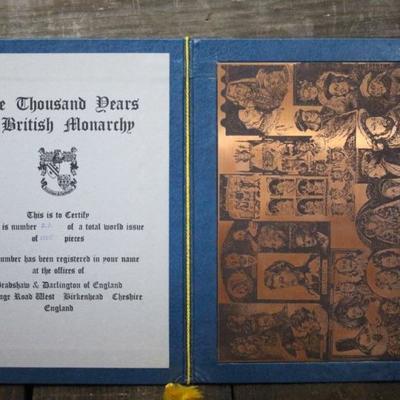 1973 British Monarchy Copper Etching
