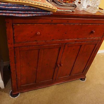 Red Buffet Table