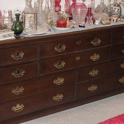 Drexel mahogany low dresser 70" W x 20" D x 33" H
