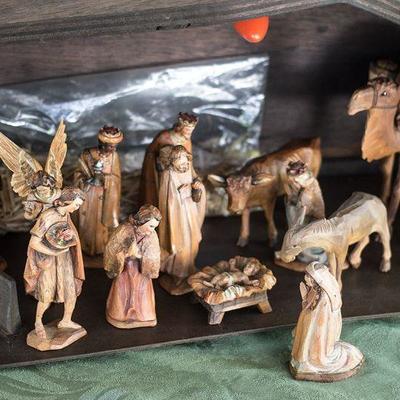 Nativity set with a manger.