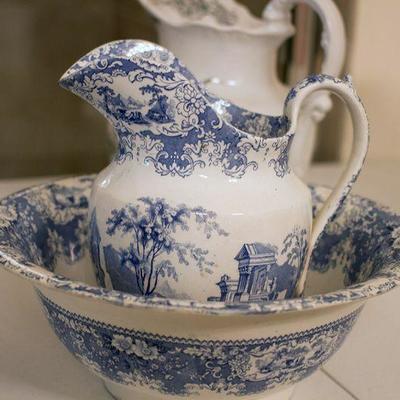 Antique pitcher and basin