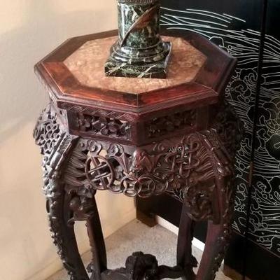 Finely carved rosewood table