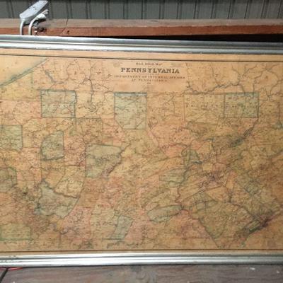 Pennsylvania Rail Road Map Mounted and Framed 1911 WN7062 61" WX40" T https://www.ebay.com/itm/113712092381