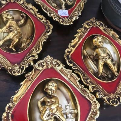 Red and Gold Vintage Art Work 