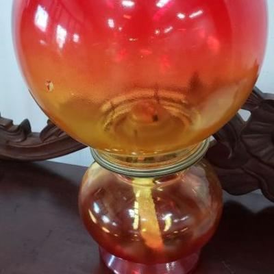 Amberina hurricane lamp