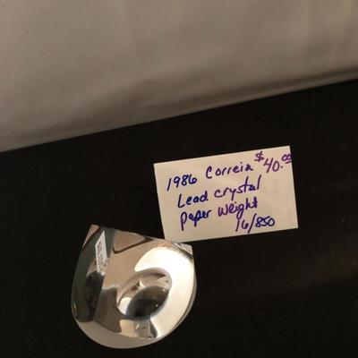 Corriea Lead Crystal Paper Weight
