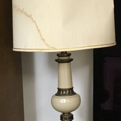Vintage Brass and White Lamp RM1268$10 