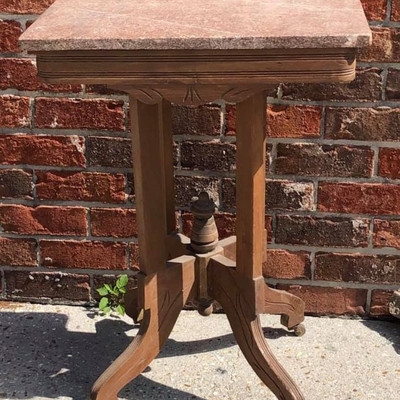 Marron Marble Top End Table / Plant Pedestal LAC002 https://www.ebay.com/itm/113771191393