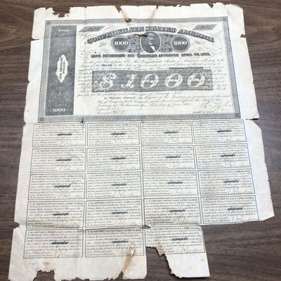 
CSA: Confederate States of America April 30, 1863 $1000 Lot # LAC038 New Orleans Stamped https://www.ebay.com/itm/113771222841