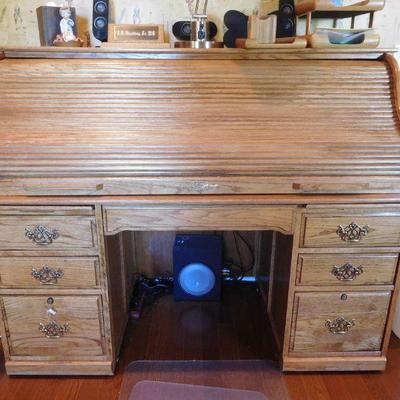 Oak Roll Top Desk
