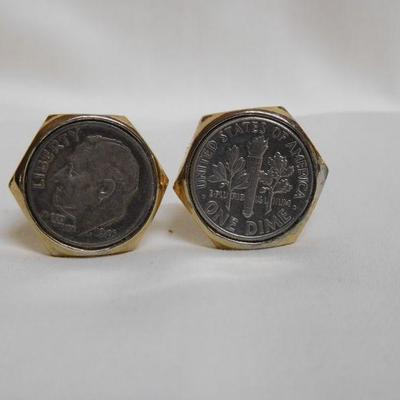 Silver Dime Cuff Links