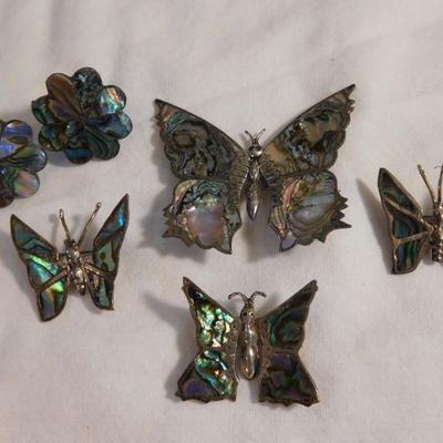 Sterling Abalone Pins